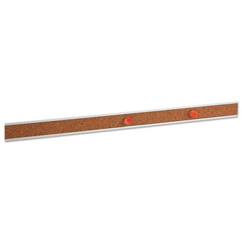 Universal UNV43418 18 in. x 1 in. Cork Bulletin Bar - Brown Surface, Silver Aluminum Frame