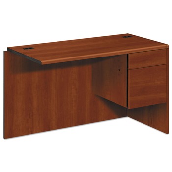 HON H10715R.COGNCOGN 10700 Series 48 in. x 24 in. x 29.5 in. 3/4 Right Pedestal "L" Workstation Return - Cognac