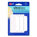 Dividers & Tabs | Avery 74776 3 in. x 1.5 in. 1/3-Cut Ultra Tabs Wide and Slim Repositionable Tabs - White (24/Pack) image number 0