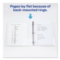 Binders | Avery 17575 3 Slant Rings 1 in. Capacity 11 in. x 8.5 in. Durable View Binder with DuraHinge - White (4/Pack) image number 9