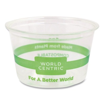 World Centric CP-CS-4S 4 oz PLA Plastic Cold Cups - Clear (1000/Carton)