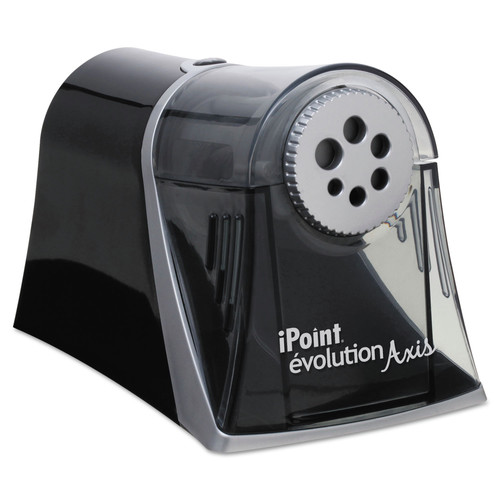 Pencil Sharpeners | Westcott 15509 5 in. x 7.5 in. x 7.25 in. AC-Powered iPoint Evolution Axis Pencil Sharpener - Black/Silver image number 0