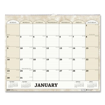 House of Doolittle 319 14.88 in. x 12 in. 12-Month (Jan-Dec 2026) Recycled Monthly Horizontal Wall Calendar - White/Sand Sheets
