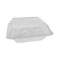 Food Service | Pactiv Corp. YHLW08030000 SmartLock 8 in. x 8.5 in. x 3 in. 3-Compartment Foam Hinged Lid Container - Medium White (150/Carton) image number 3