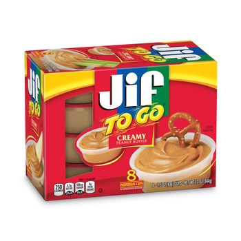 Jif To Go 5150024136 1.5 oz. Cup Spreads Creamy Peanut Butter (8/Box)