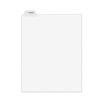 Avery 11949 11 in. x 8.5 in. 26-Tab Exhibit J Avery-Style Preprinted Legal Bottom Tab Divider - White (25/Pack)