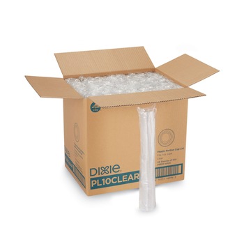 Dixie PL10CLEAR Plastic Portion Cup Lid Fits 1 oz. Portion Cups - Clear (4800/Carton)