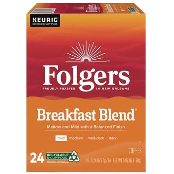 Folgers 5000370677 Coffee K-Cups - Breakfast Blend (24/Box)