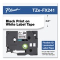 Labels | Brother P-Touch TZEFX241 0.7 in. x 26.2 ft. TZe Flexible Tape Cartridge for P-Touch Labelers - Black on White image number 3
