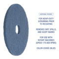  | Boardwalk BWK4017BLU 17 in. Diameter Scrubbing Floor Pads - Blue (5/Carton) image number 5