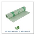 Paper Bags | Stout by Envision E4248E85 EcoSafe-6400 42 in. x 48 in. 0.85 mil. 48 Gallon Compostable Bags - Green (40/Box) image number 3