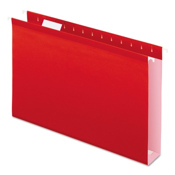 JUST LAUNCHED | Pendaflex 04153X2 RED 2 in. Extra Capacity 1/5-Cut Tabs Reinforced Hanging Legal File Folders with Box Bottom - Red (25/Box)