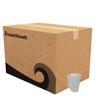 Boardwalk BWKWRAPCUP 9 oz Translucent Individually Wrapped Plastic Cold Cups (1000/Carton)