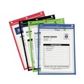 Sheet Protectors | C-Line 50920 Super Heavyweight Plus Top Load 9 in. x 12 in. Insert Stitched Shop Ticket Holders - Clear Front, Assorted Border Colors (20/Box) image number 1