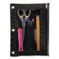 Binders | Advantus 67024 10 in. x 7.38 in. 3-Hole Punched Binder Pencil Pouch - Black/Clear image number 3