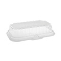 Food Trays, Containers, and Lids | Pactiv Corp. 0CI8S17S0000 8.3 in. x 4.8 in. x 1.5 in. 17S Shallow Dome Plastic OPS Dome-Style Lid - Clear (252/Carton) image number 0