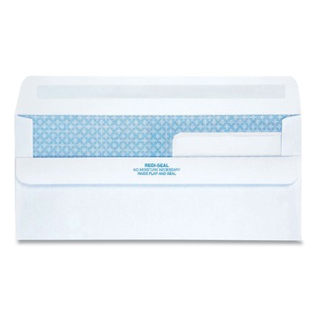 MAILING PACKING AND SHIPPING | Quality Park QUA24519 Double Window Redi-Seal Security-Tinted Envelope, #9, Commercial Flap, Redi-Seal Closure, 3.88 X 8.88, White, 250/carton