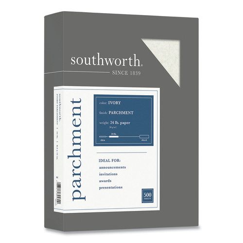 Back to School Sale | Southworth 984C 24 lbs. Bond Weight 8.5 in. x 11 in. Parchment Specialty Paper - Ivory (1/Box) image number 0