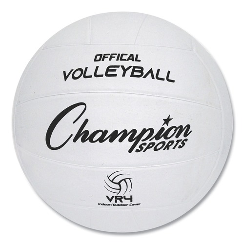 Breakroom Supplies | Champion Sports VR4 Official Size Rubber Volleyball -  White image number 0