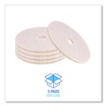 Sponges & Scrubbers | Boardwalk BWK4021NHE 21 in. Diameter Natural Hog Hair Burnishing Floor Pads - Tan (5/Carton) image number 4