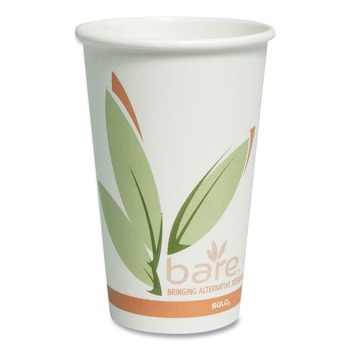 SOLO 316RC-J8484 Bare by Solo Eco-Forward 16 oz. Recycled Content PCF Paper Hot Cups (1000/Carton)