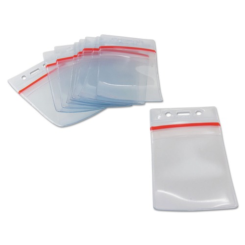 Label & Badge Holders | SICURIX BAU47840 Sealable 2.62 in. x 3.75 in. Vertical Cardholder - Clear (50/Pack) image number 0