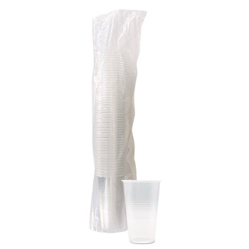 Boardwalk BWKTRANSCUP20PK 20 oz. Translucent Plastic Cold Cups - Clear (50/Pack)