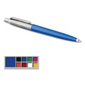 Pens | Parker 2076052 0.7 mm Medium Jotter Retractable Ballpoint Pen - Blue Ink, Royal Blue/Chrome Barrel image number 1
