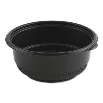FOOD TRAYS CONTAINERS LIDS | Anchor 4605821 20 oz. 5.75 in. x 2.43 in. Plastic MicroRaves Incredi-Bowl Base - Black (250/Carton)