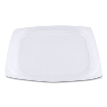 World Centric RDLCS8 4.8 in. x 5.9 in. x 0.3 in. PLA Rectangular Plastic Deli Container Lids - Clear (900/Carton)