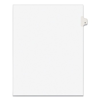 Avery 11914 11 x 8.5 Avery Style Preprinted Legal Exhibit Side 10-Tab Index Dividers - White (25/Pack)