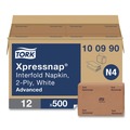 Paper Towels and Napkins | Tork 100990 2-Ply 6.5 in. x 8.5 in. Xpressnap Interfold Dispenser Napkins - White (12/Carton) image number 3