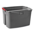 Just Launched | Rubbermaid Commercial FG262888GRAY 18 in. x 14.5 in. x 10 in. 19 qt. Plastic Double Utility Pail - Gray image number 1