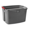 Just Launched | Rubbermaid Commercial FG262888GRAY 18 in. x 14.5 in. x 10 in. 19 qt. Plastic Double Utility Pail - Gray image number 1