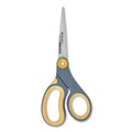 Arts & Crafts Supplies | Westcott 14849 8 in. Long x 3.25 in. Cut Length Non-Stick Titanium Bonded Scissors - Straight Gray/Yellow Handle image number 3