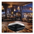Food Service | Anchor 4118515 8.46 in. x 8.46 in. x 2.91 in. 32 oz. Culinary Squares 2-Piece Microwavable Container - Clear/Black (150/Carton) image number 3