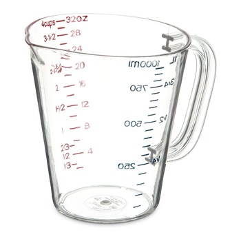 Carlisle 4314307 1-Quart Commercial Plastic Measuring Cup - Clear