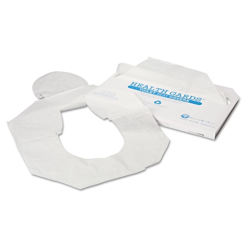 Just Launched | HOSPECO HG-1000 Health Gards Half-Fold 14.25 in. x 16.5 in. Toilet Seat Covers - White (1000/Carton) image number 0