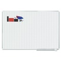 White Boards | MasterVision MA2792830A 1 in. x 2 in. Grid 72 in. x 48 in. Aluminum Lacquered Steel Magnetic Dry Erase Planning Board with Accessories - White/Silver image number 0