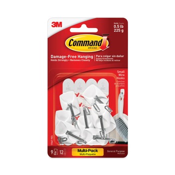 PRODUCTS | Command 17067-9ES 0.5 lbs. Capacity Small Metal General Purpose Wire Hooks - White (9/Pack)