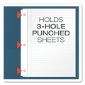 File Folders | Oxford 57702 11 in. x 8.5 in. 0.5 in. Capacity Twin-Pocket Folders with 3 Fasteners - Blue (25/Box) image number 2