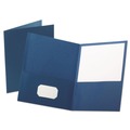 Report Covers & Pocket Folders | Oxford 57572 8.5 x 11 Leatherette Two Pocket Portfolio - Blue/Blue (10/Pack) image number 1