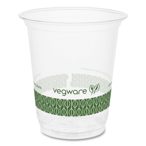 Cups and Lids | Vegware R200-G 7 oz. 76-Series Plastic Cold Cup - Clear/Green (1000/Carton) image number 0