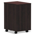 Office Carts & Stands | Alera ALEVA582816MY 15.38 in. x 20 in. x 26.63 in. Valencia Series 2-Drawer Mobile Pedestal - Mahogany image number 3