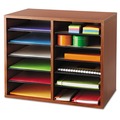 Office Filing Cabinets & Shelves | Safco 9420CY 12 Compartments 19.63 in. x 11.88 in. x 16.13 in. Fiberboard Literature Sorter - Cherry image number 5