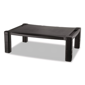 Kantek MS500 20 in. x 13-1/4 in. Height-Adjustable Wide Two-Level Stand - Black