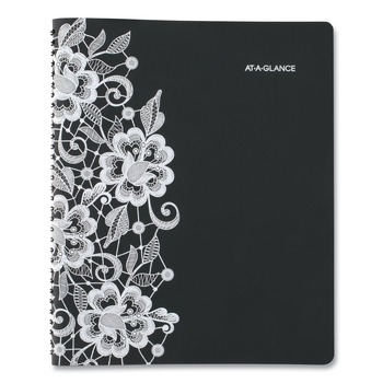 AT-A-GLANCE 541-905 Lacey 11 in. x 8.5 in. 13-Month Jan. 2026 to Jan. 2027 Weekly Block Format Professional Appointment Book - Black/White