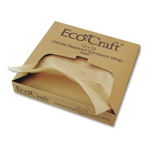 Food Wraps | Bagcraft BGC 300898 EcoCraft 15 x 16 Grease-Resistant Paper Wraps and Liners - Natural (3000/Carton) image number 0