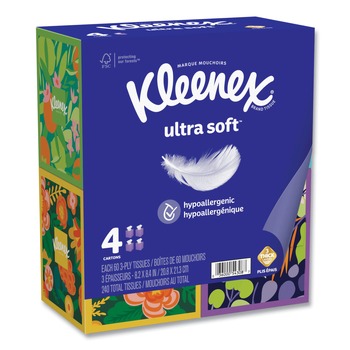 PRODUCTS | Kleenex 54308 Ultra Soft 3-Ply Facial Tissue - White (12/Carton)