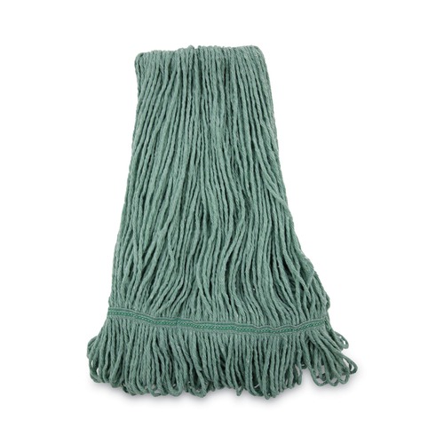  | Boardwalk BWK502GNNB Premium Standard Cotton/Rayon Fiber Mop Head - Medium, Green (12/Carton) image number 0